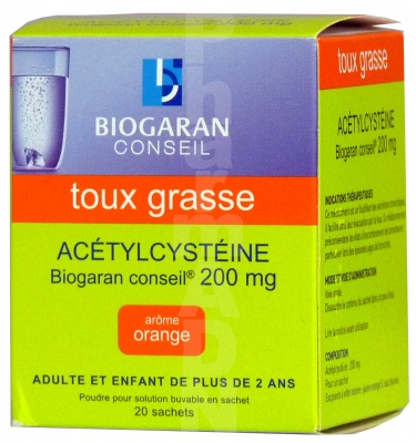 Acetylcysteine Biogaran Conseil 200 mg