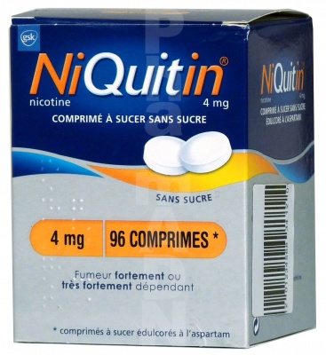 Niquitin 4 mg sans sucre