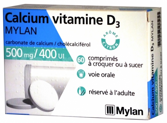 Calcium vitamine D3 Mylan 500 mg/400 ui