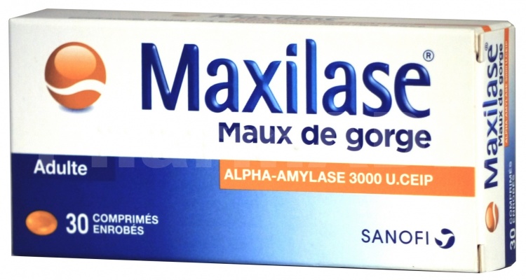Maxilase maux de gorge alpha-amylase 3000 u. ceip