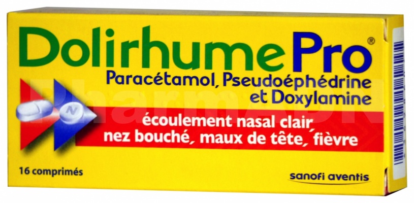 DolirhumePro - Paracetamol, Pseudoephedrine et Doxylamine