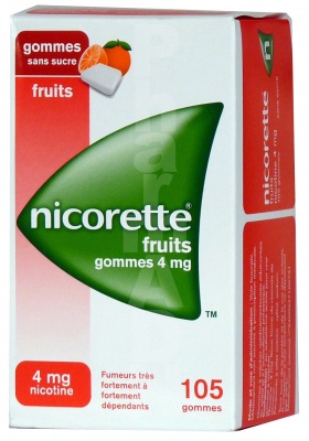 Nicorette fruits 4 mg sans sucre