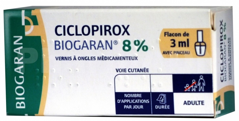 Ciclopirox biogaran 8 %