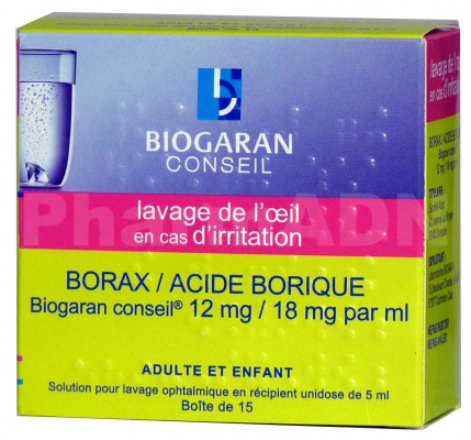 Borax/acide borique Biogaran Conseil 12 mg/18 mg par ml