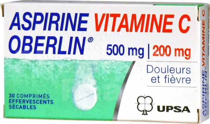 Aspirine 500 mg vitamine C 200 mg Oberlin