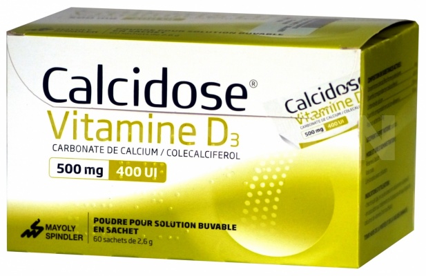 Calcidose vitamine D3 500 mg/400 ui