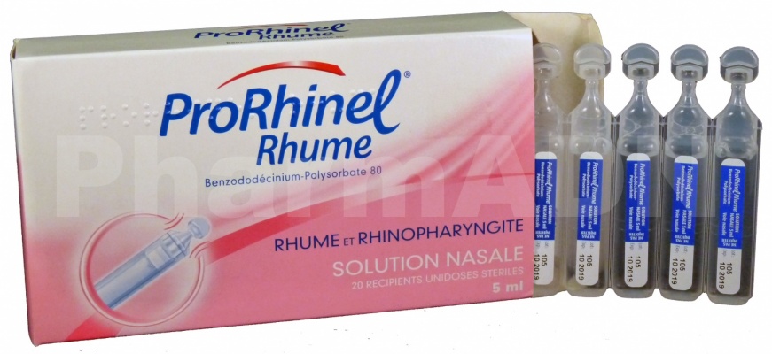 Prorhinel rhume et rhinopharyngite 20 unidoses stériles