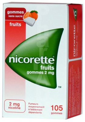 Nicorette fruits 2 mg sans sucre