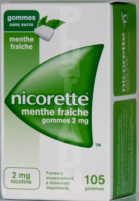 Nicorette menthe fraiche 2 mg sans sucre