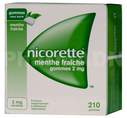 Nicorette menthe fraiche 2 mg sans sucre