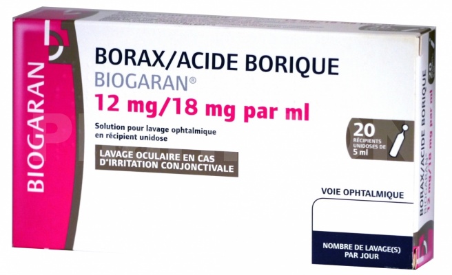 Borax/acide borique biogaran 12 mg/18 mg/ml