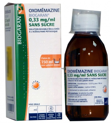 Oxomemazine Biogaran 0,33 mg/ml sans sucre